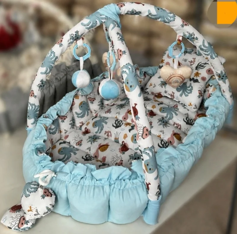 تشک لبه دار دورچین رنگ آبی آسمانی